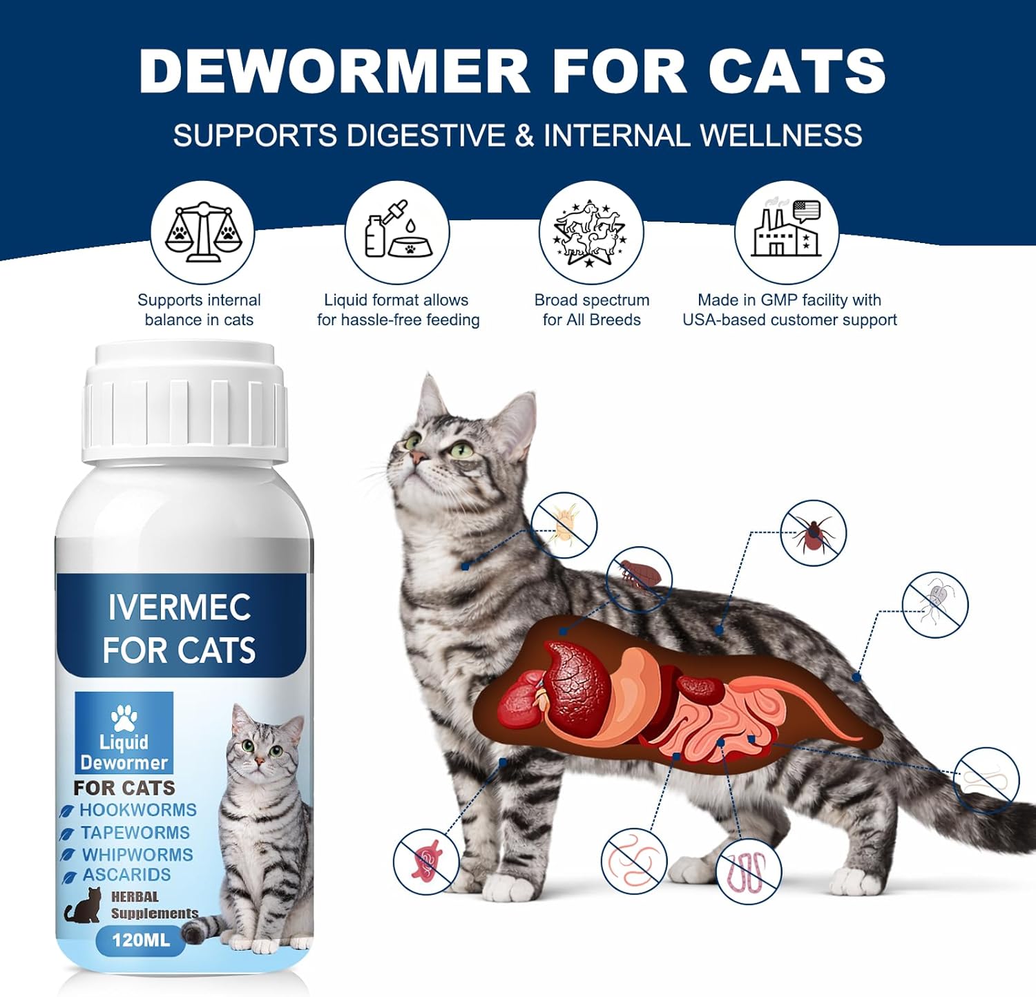 Dewormer Liquid for Cats